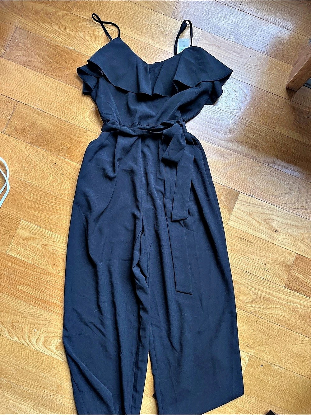 Banana Republic Ruffle Jumpsuit in Black Size 4P NWT